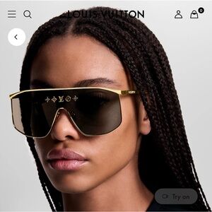 Louis Vuitton Gold and Brown Sunglasses